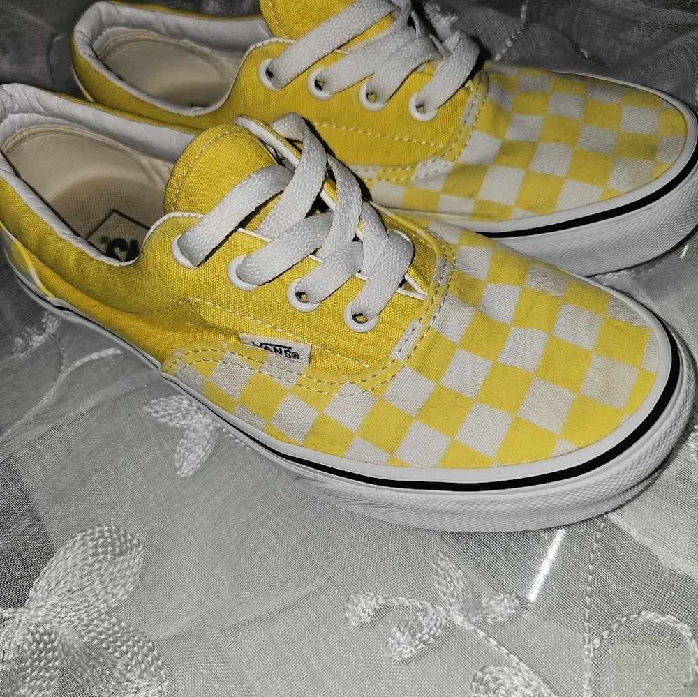 Vans Era yellow/white (checkerboard) low womens- 6.5 mens 5.0 streetwear/ beach - Picture 9 of 14